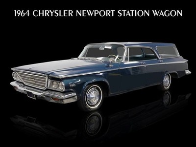 1964 Chrysler NEWPORT Station Wagon in Blue Metal Sign: 9x12'' & Free Shipping