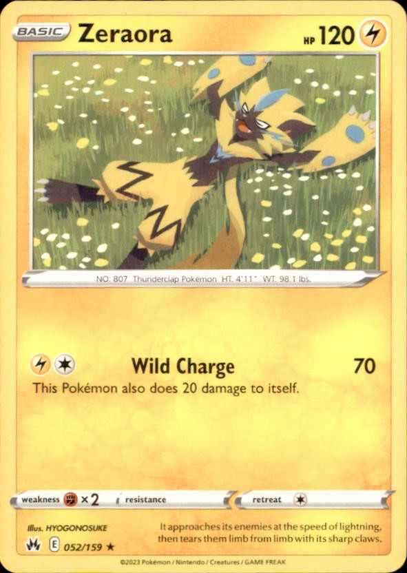 Pokemon Zeraora 52/159 Crown Zenith Non-Holo 4 Card Lot