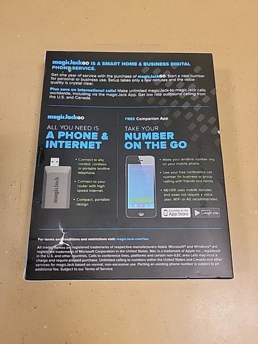 Magic Jack Go Version 13 K1103G Digital Phone Service for Windows 8 & MAC READ - Photo 2/3