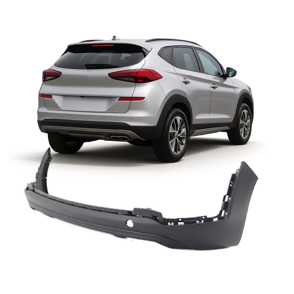 RECAMBO Bumperbescherming roestvrij staal chroom look - compatibel voor Hyundai Tucson | type NX4 | BJ vanaf 2020> - V2A hoogglans gepolijst