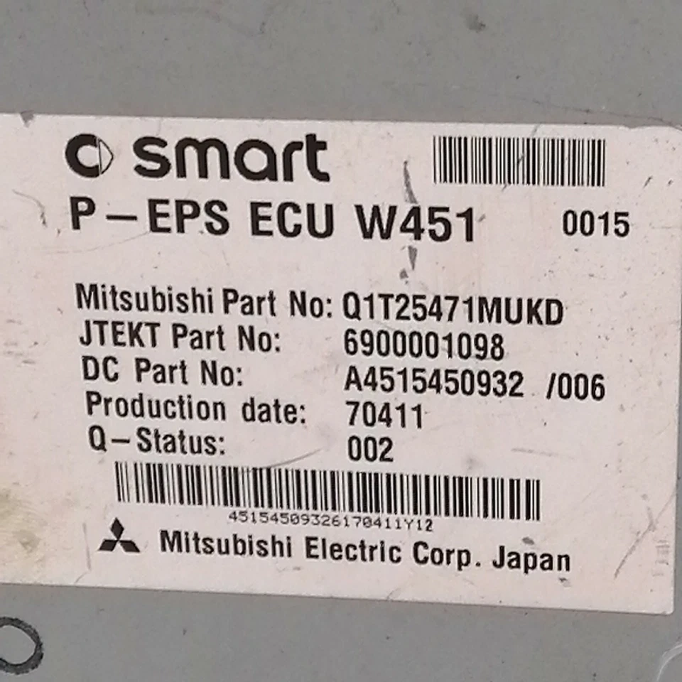 ECU DIRECCIÓN ASISTIDA ELÉCTRICA Smart Fortwo A451 ECU A4515450932 Foto 3 de 4