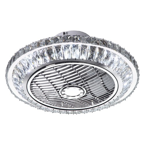 Ventilatore da soffitto cristallo illuminazione timer silenzioso soggiorno LED camera letto ventilatore - Foto 7 di 7