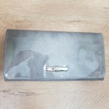 Longchamp Roseau Lackleder Börse grau  neuwertig 