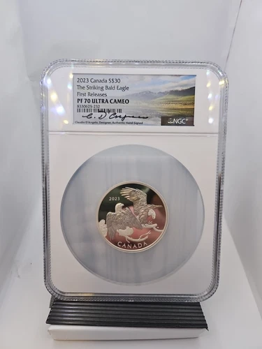 2023 Canada $30 The Striking Bald Eagle NGC PF70 Ultra Cameo D'Angelo Signature