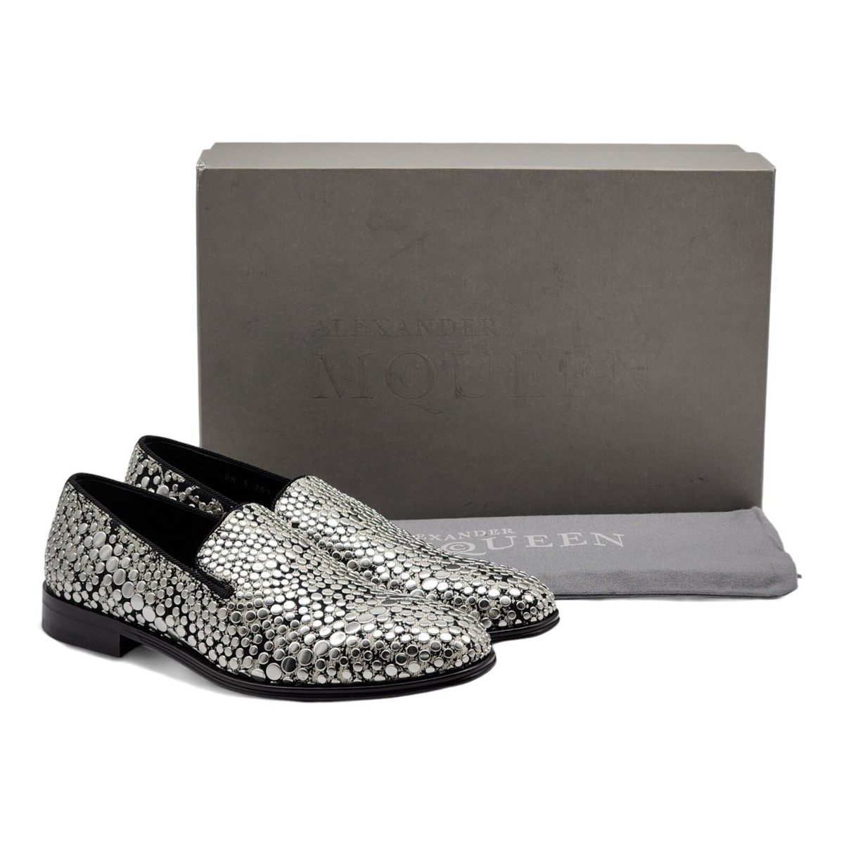 Alexander McQueen Silver Studded Loafers Shoes EU 40 US 7  display picture 1