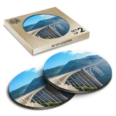 2 x Box Runde Untersetzer - Bixby Bridge Kalifornien USA #3105