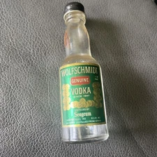 Wolfschmidt Vodka Seagram1/10 Pint Miniature Bottle
