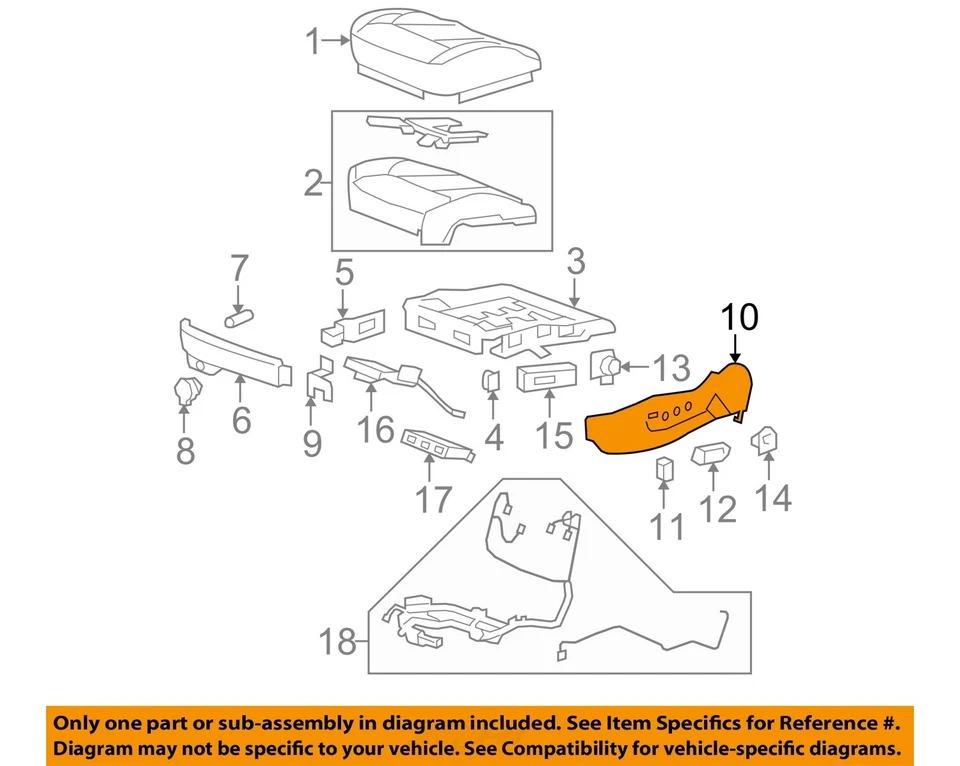 BUICK LUCERNE 灰色驾驶员座椅开关挡板 2006 - 2011 全新 20952811 — 第 2/3 张图片