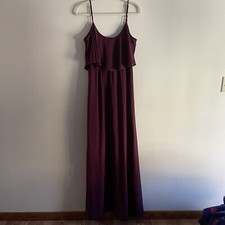 Show Me Your Mumu Wmn L Merlot Formal Event Bridesmaid Caitlin Ruffle Maxi Dress
