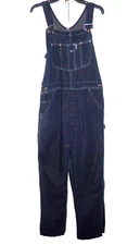 Vintage Sears Roebuck Men's 35 x 31 1/2" Denim Bib Work Overalls Perma Prest