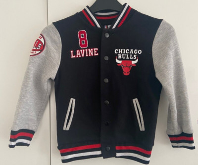 NBA Chicago Bulls BOYS Bomber Varsity Jacket Number 8 Lavine, Black