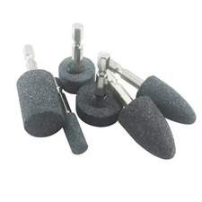 6 Pcs Rotary Grinding Stone 1/4'' Hex Shank Abrasive Stone Mounted Grinding P...