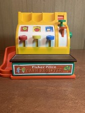 Vintage 1974 Fisher Price CASH REGISTER  926 Bell And Drawer Works No Coins
