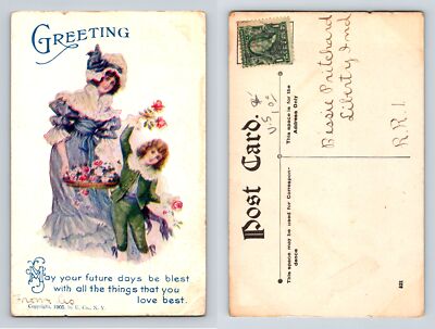 Greeting Future Days Be Blest Postcard Pritchard 1905 Ullman Divided Back