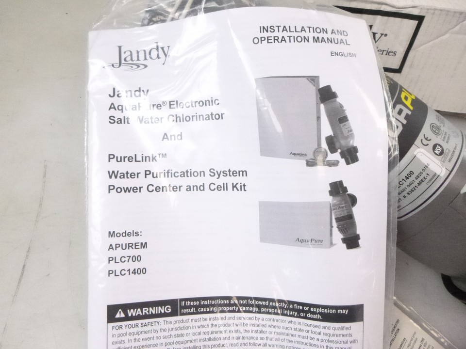 Jandy Zodiac AquaPure PLC1400 PLC 1400 Saltwater Cell Kit for 40K Gal