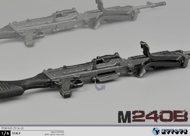 ZY TOYS 1/6 Scale US M240B Machine Gun w/ metal bullet chain