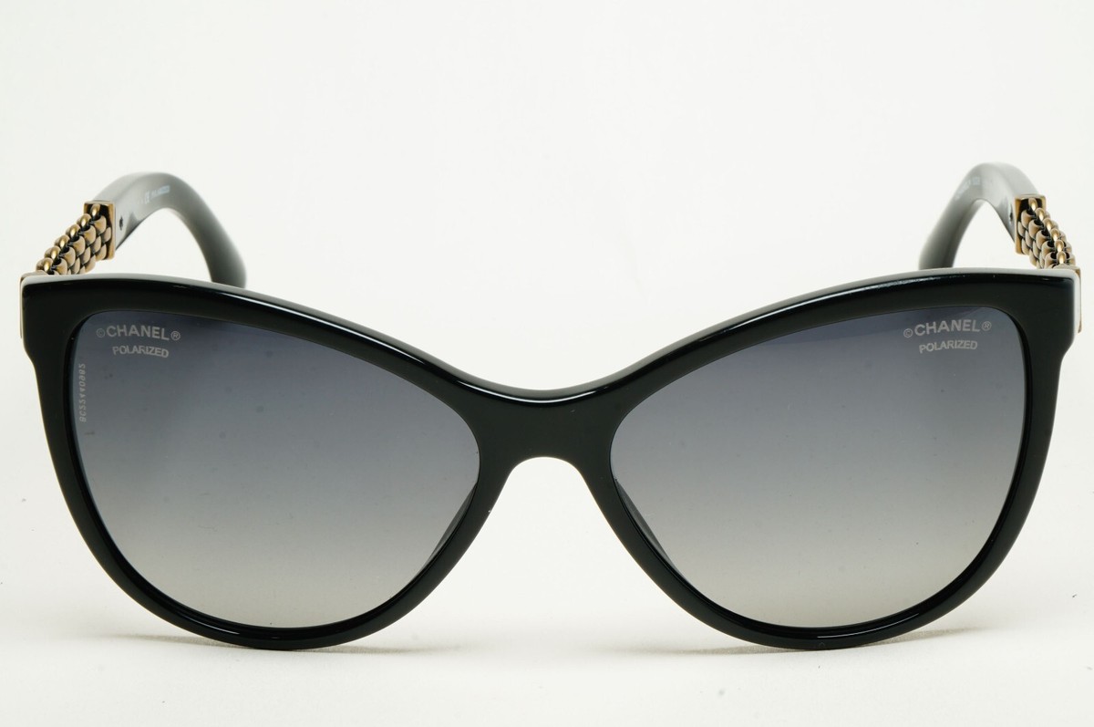 Chanel Sunglasses Polarized Black Chain Bronze Square 5326 c.501