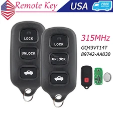 2 For 2003 2004 2005 2006 2007 2008 Toyota Corolla Keyless Entry Remote Key Fob