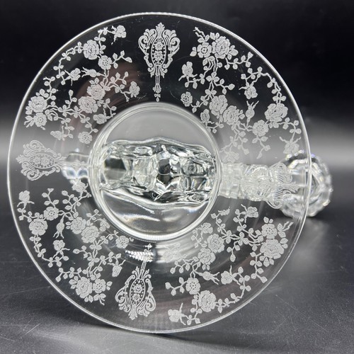 Vintage Cambridge Rose Point #647 Glass Dual Candlestick Holder 5-1/2" Stand - Picture 4 of 4