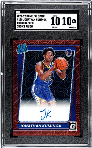 Jonathan Kuminga 2021 22 Optic Red Mojo Prizm Rated Rookie On Card Auto 