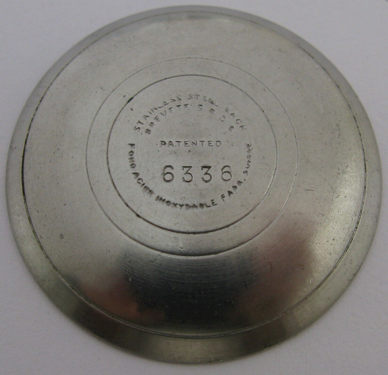 Pierce 130 134 134D Chronograph Watch 6336 back case in s. steel diam. 36.9 mm
