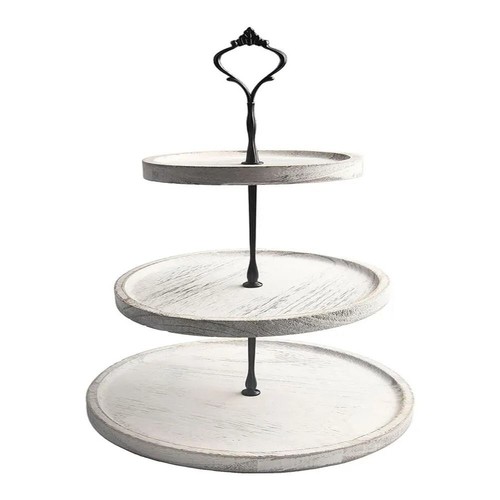 2/3-Layer Wooden Cake Stand Round Dessert Display Rack Fruit Plate Home Decor - Picture 6 of 19