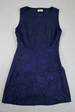 Nümph Dress Womens UK 10 Navy Black Smoke Pattern Retro Swirl Shift Sleeveless