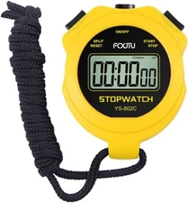 FCXJTU Simple Digital Basic Stopwatch, No Bells, Clock, Alarm, Yellow 