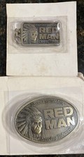 VTG America's Best Chew Red Man Chewing Tabacco Belt Buckle Keychain NOS