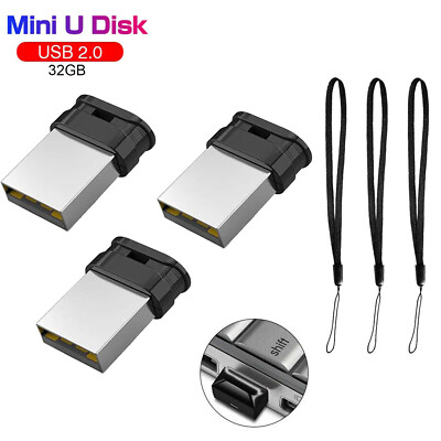 3 Pack 32GB USB Flash Drive Mini Memory Stick Ultra Slim USB 2.0 Thumb Drive