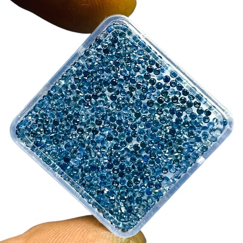 100 Pcs Natural Ceylon Blue Sapphire 1.2mm Round Diamond Cut Loose Gemstones Lot - Picture 5 of 10