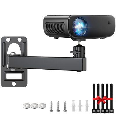 Mini Ceiling Wall Projector Mount Stand- Adjustable Tilt&Swivel Hanging Proje...