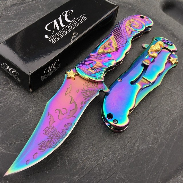 Master Collection Fantasy Rainbow Beschichtet 3D Geformt Meerjungfrau Messer Master Collection Fantasy Rainbow Beschichtet 3D Geformt Meerjungfrau Messer