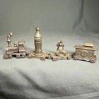 Vntg Coca Cola Miniature Pewter Train 4 Piece Set