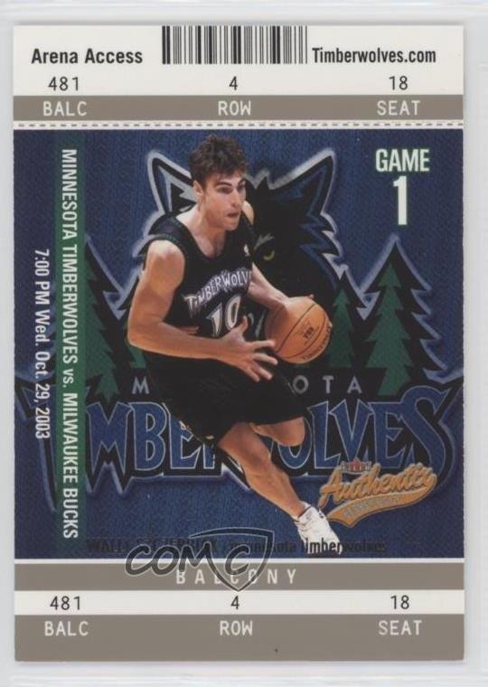 2003-04 Fleer Authentix Balcony 233/250 Wally Szczerbiak #92 1l2