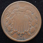 KAPPYSCOINS GH848   1866 GOOD  TWO CENT PIECE