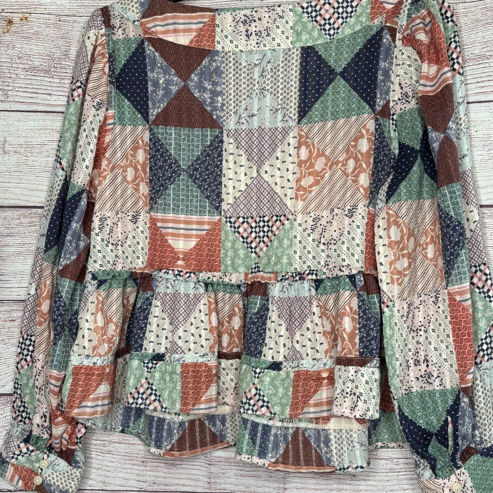 American Eagle Boho Patchwork Prairie Babydoll Cr… - image 9