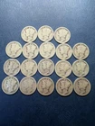 Lot  18 Coins Mercury Silver Dimes 1918 D 1920 D Mint  Beautiful Lot See Pics