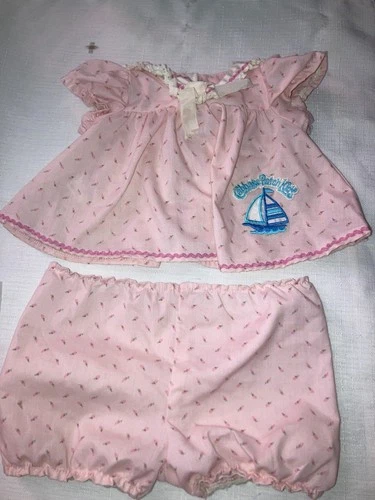 Vintage Cabbage Patch Kids/Doll Clothes Pink Sailboat Dress (606)