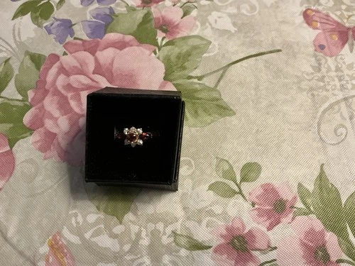 Vintage Gold Over Sterling Size 5 Ring In Garnets