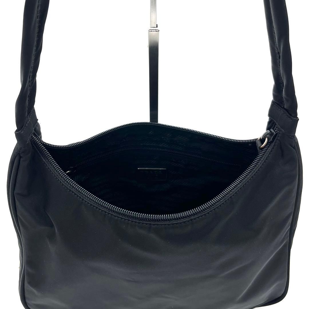 PRADA Tessuto Hobo One Shoulder Triangle Logo Nylon Black Lightweight Commuting thumbnail 14