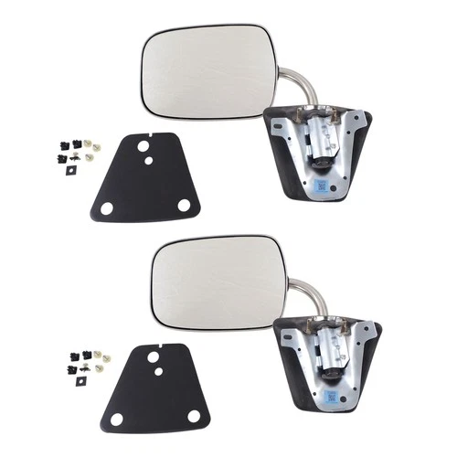 Stainless Steel Manual Side View Mirrors LH & RH Pair Set for Chevy Truck