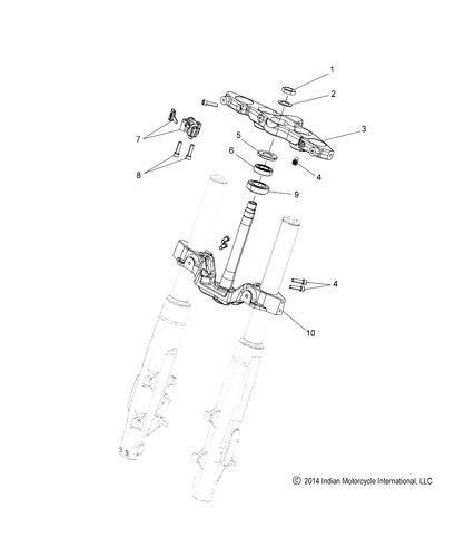 Polaris Triple Clamp Assembly, Lower, Flat Black, Genuine OEM Part 1824619-463 - Picture 2 of 2