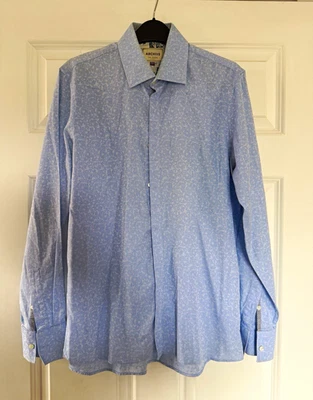 Ted Baker Archive Blue Floral Cotton Shirt 15.5 (large) - Image 1 of 3