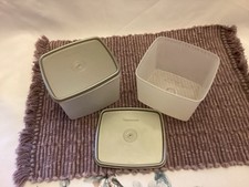 NEW Vintage Tupperware Classics Collection Square Rounds Containers - 2 Pc-30 oz