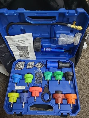 #ad 19Pcs Radiator Pump Pressure Leak Tester Detector Coolant System Test Tool Kit $40.00