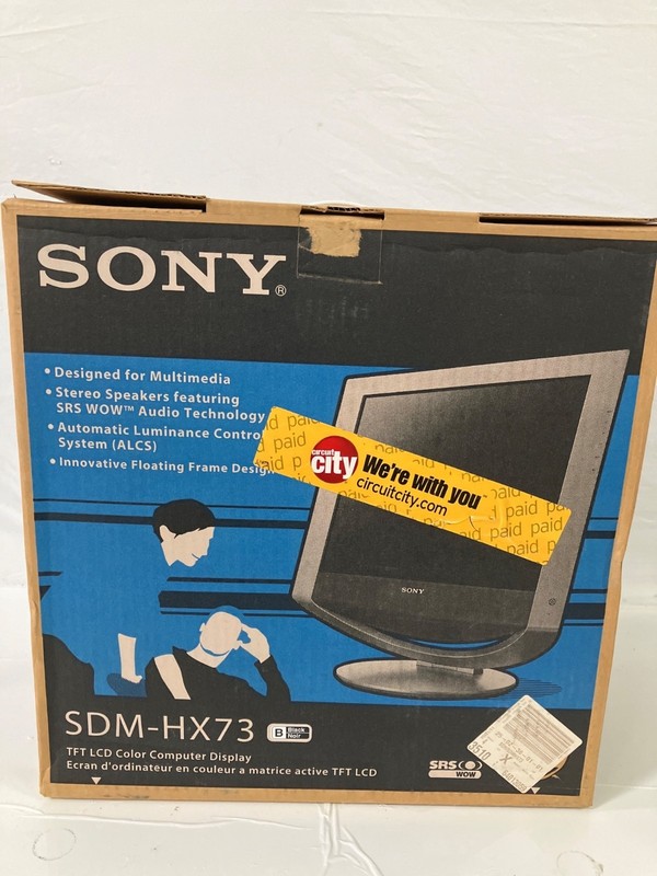 Sony SDM-HX73 17" TFT LCD 4:3 Computer Monitor 1280 x 1024 SRS WOW Audio, NOB