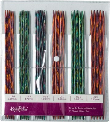 Knit Picks Double Pointed Wood Knitting Needle Set Mosaic 8