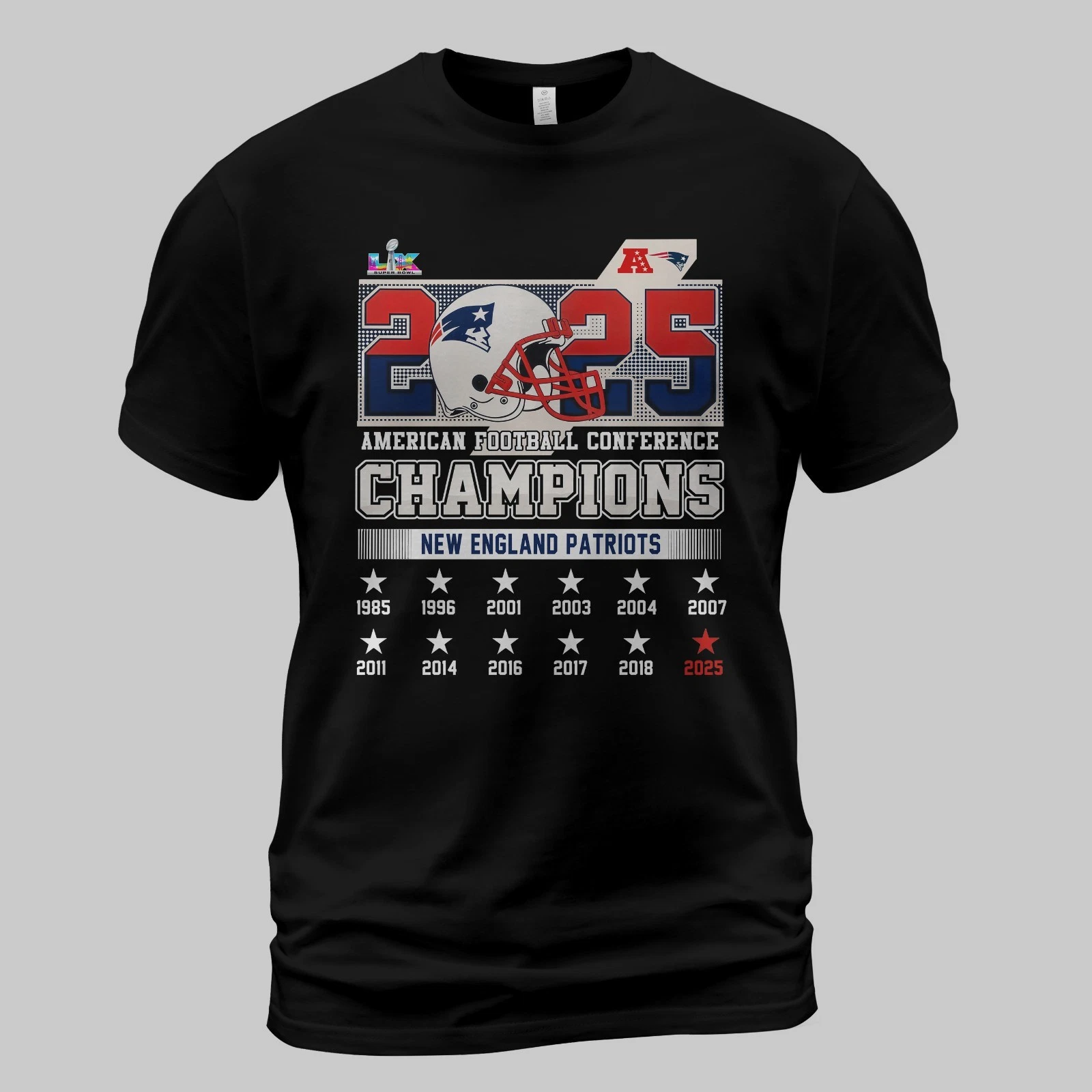 New England Patriots 2025 AFC Champions 12x TShirt