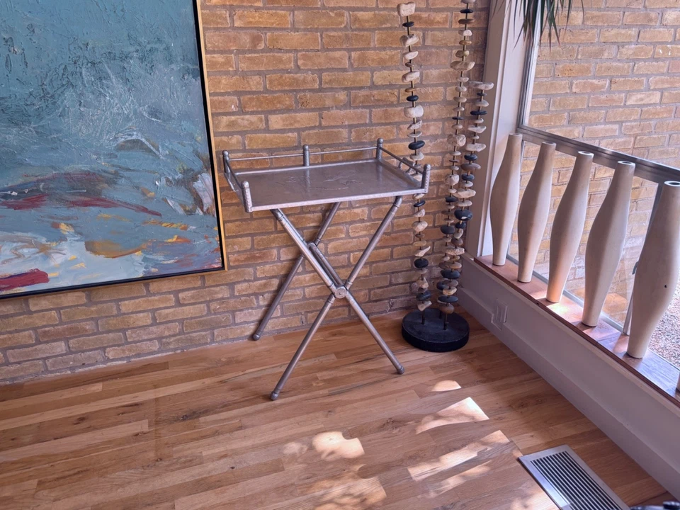 Everlast Art Deco Industrial Aluminum Bar Tray Serving Table Kensington Vtg Mcm - Image 3 of 4